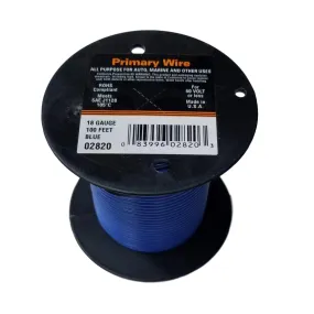 18 Gauge Stranded Blue, GPT Primary Wire, 100 foot