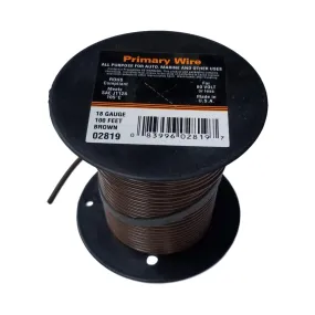 18 Gauge Stranded Brown, GPT Primary Wire, 100 foot