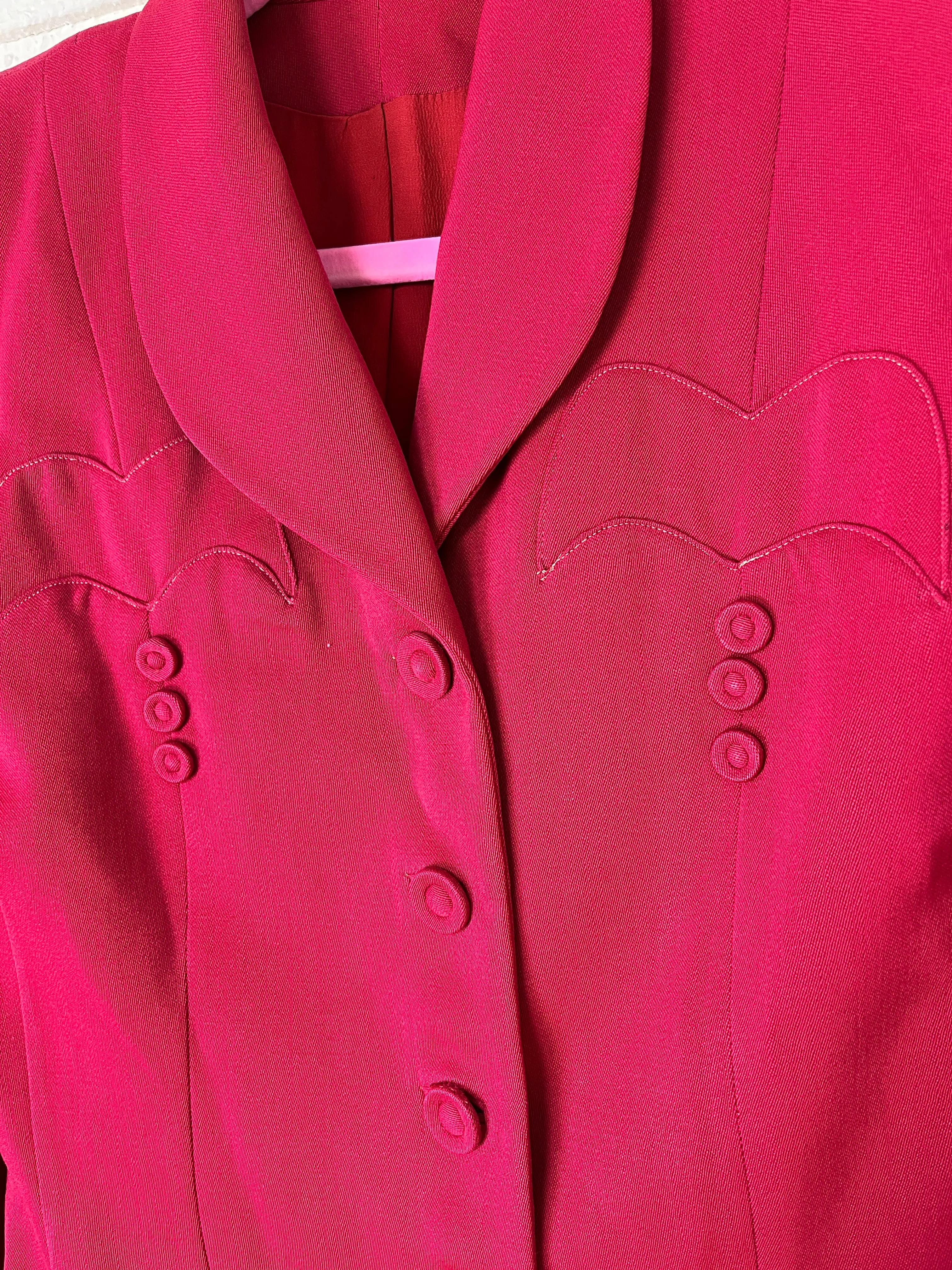 1940s RED VICTORY SUIT BLAZER UNION LABEL NATIONAL RECOVERY BOARD  - size med