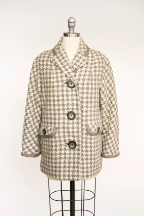 1960s Wool Jacket Houndstooth Mod Coat S
