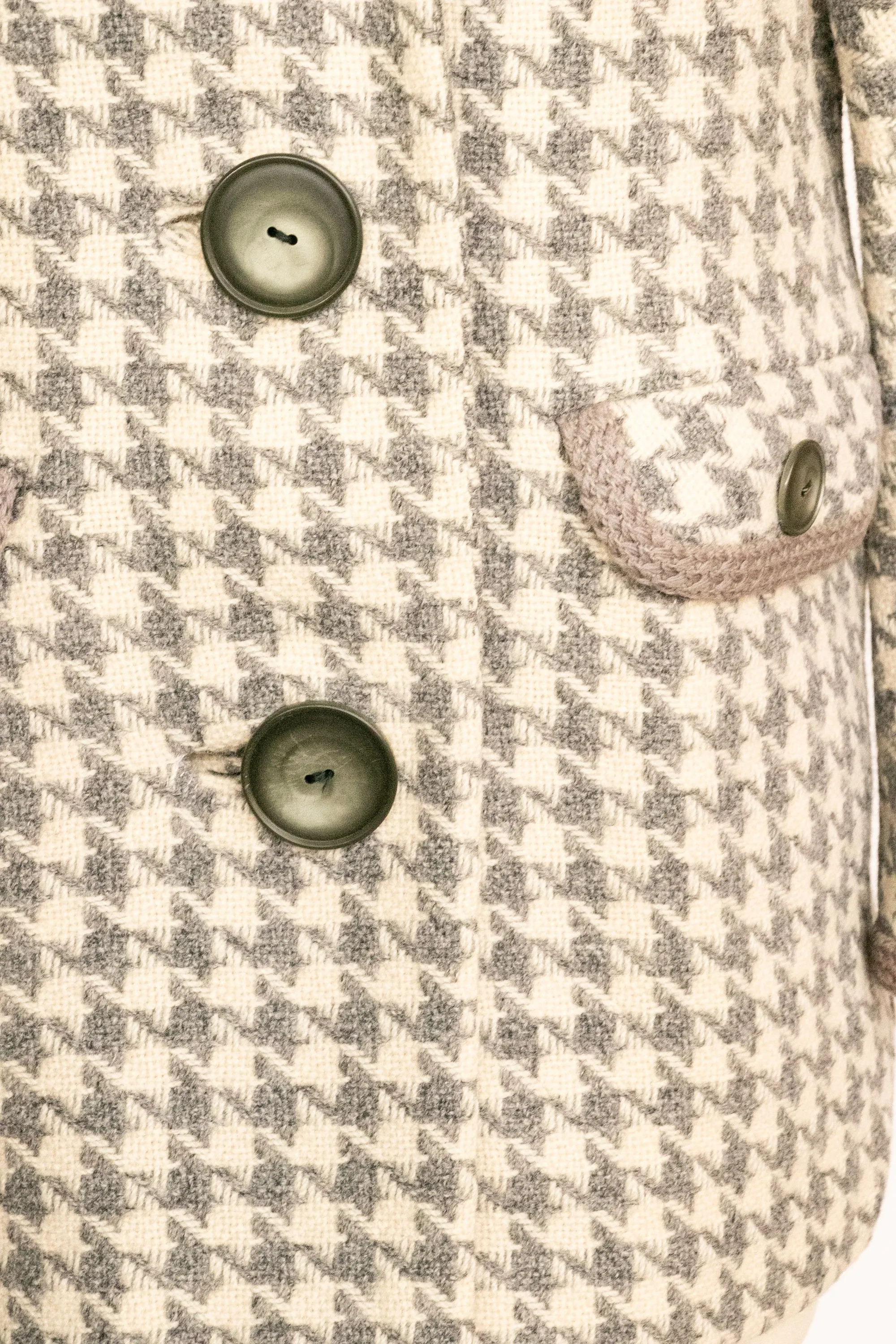 1960s Wool Jacket Houndstooth Mod Coat S