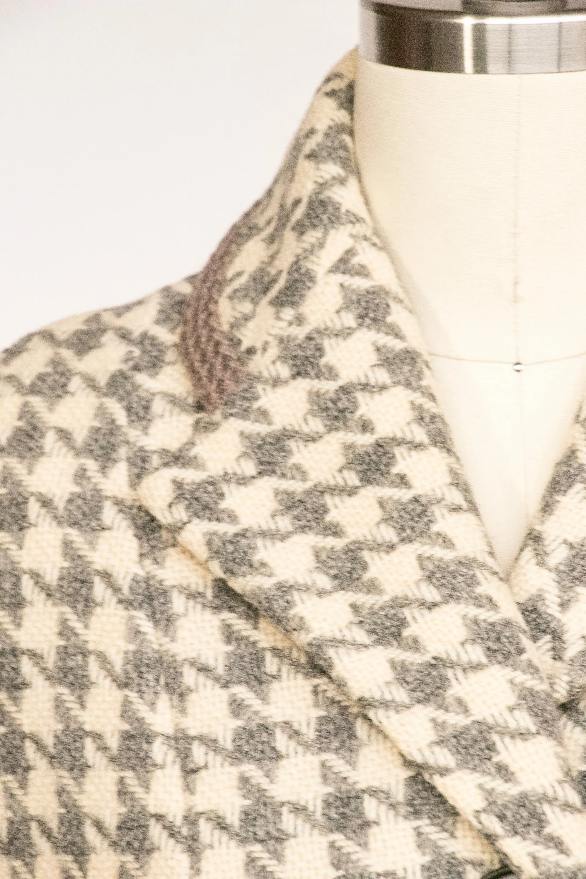 1960s Wool Jacket Houndstooth Mod Coat S