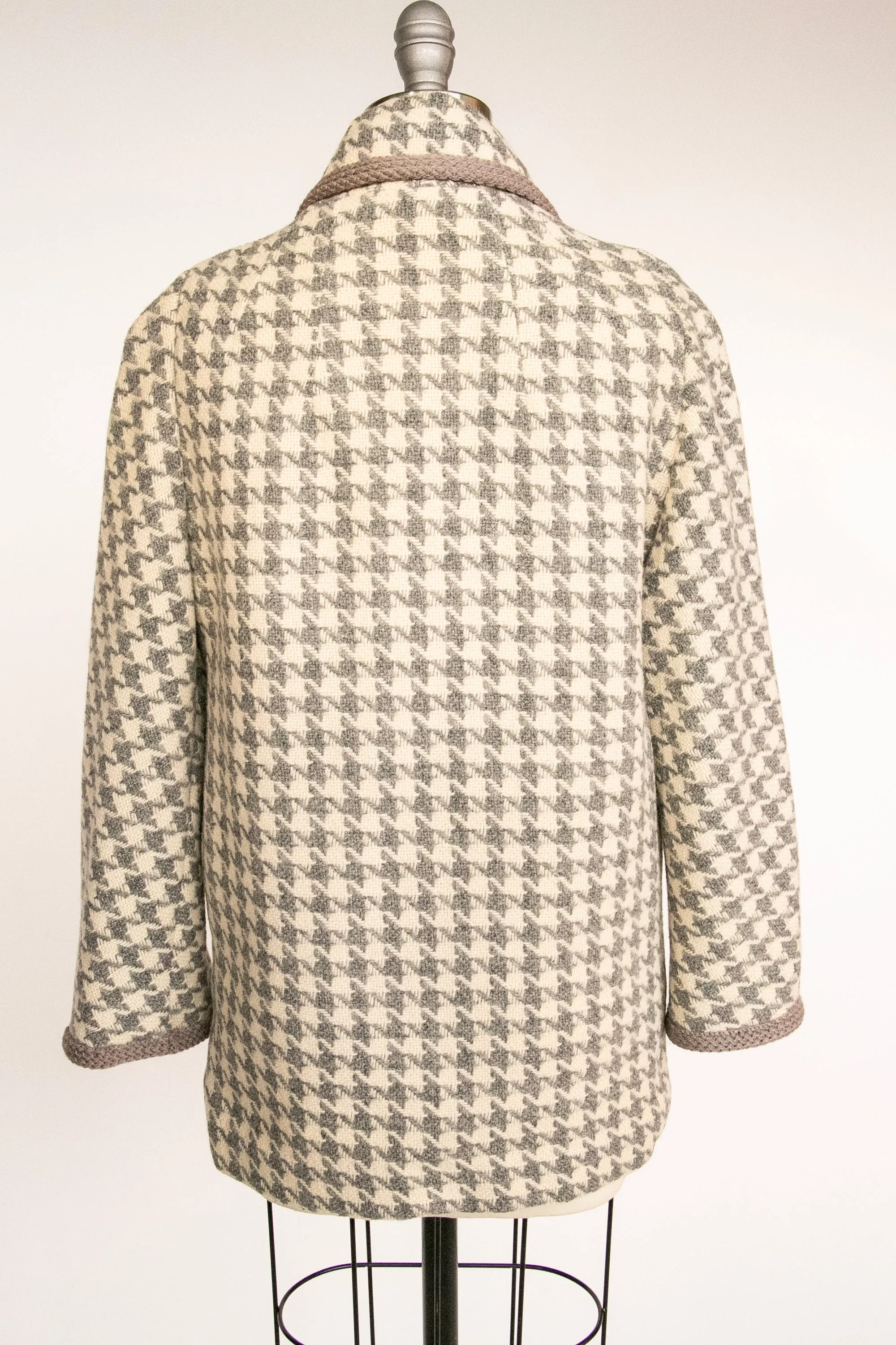 1960s Wool Jacket Houndstooth Mod Coat S