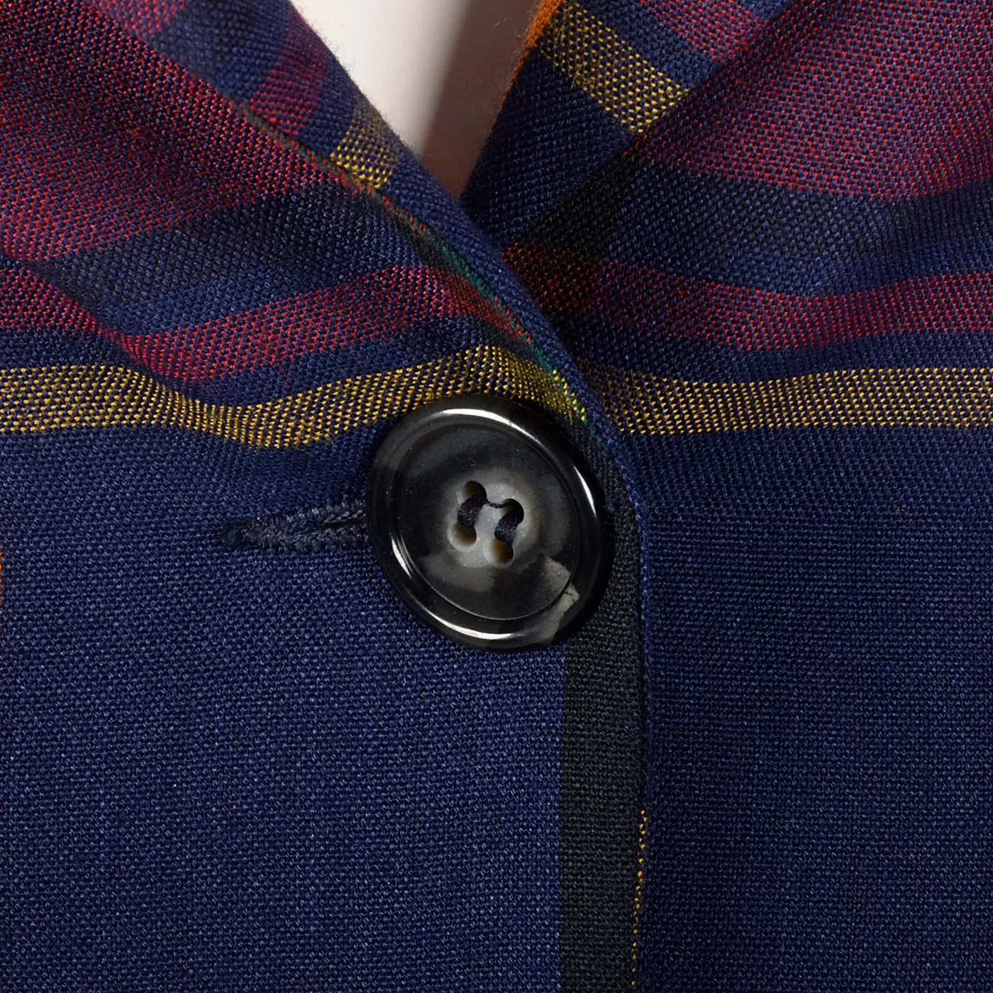 1970s Plaid Pant Suit with Palazzo Pants and Fitted Blazer