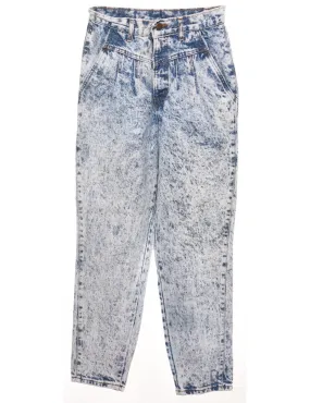 Acid Wash Tapered 1980s Jeans - W24 L30