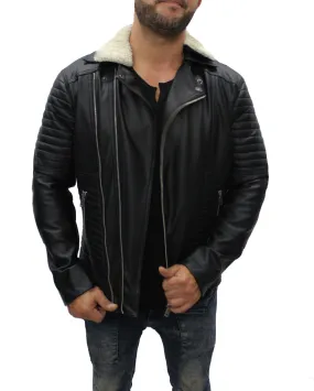 [Akito] Black Leather Jacket