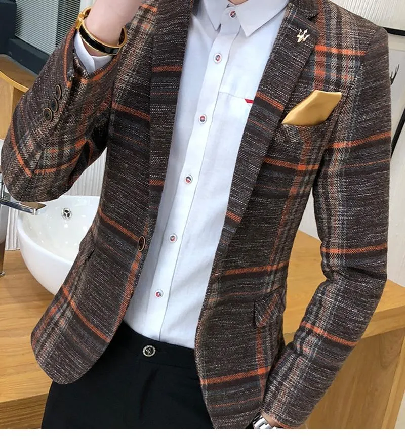Angelo Ricci™ Designer Blazer Tweed Button