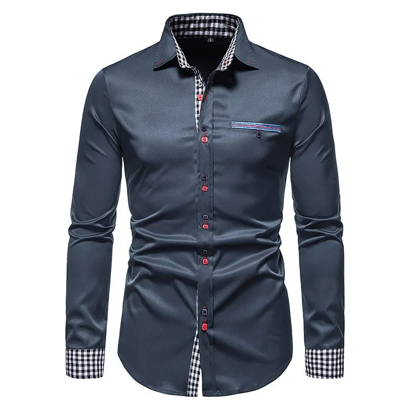 Angelo Ricci™ Designer Button Up Business Dress Shirt