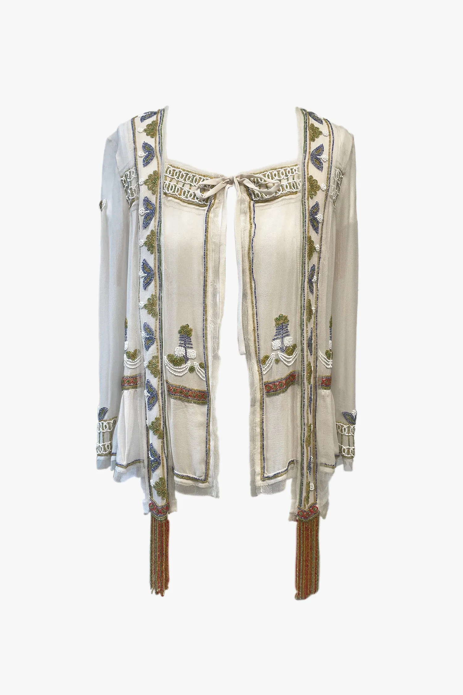Anna Sui Beaded Tie Top with Scarf