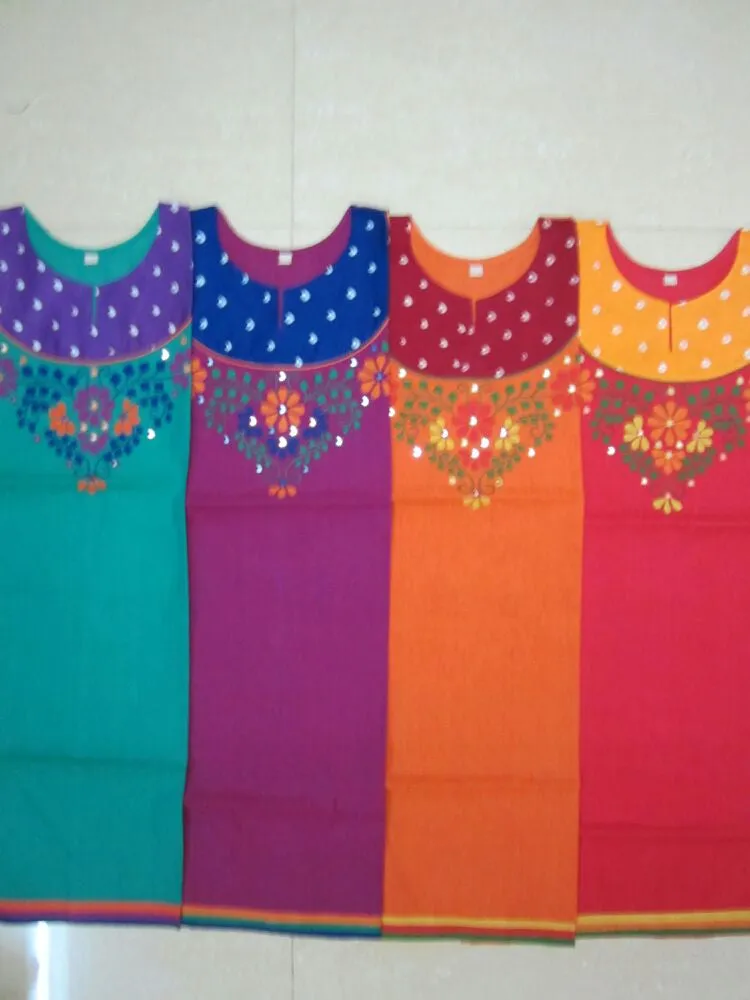 Appliqued Cotton Tunic top with Long sleeves