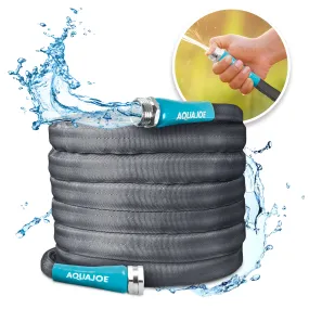 Aqua Joe AJFJH50-PRO Ultra Flexible Kink Free Fiberjacket Garden Hose | 50-Foot | Metal Fittings