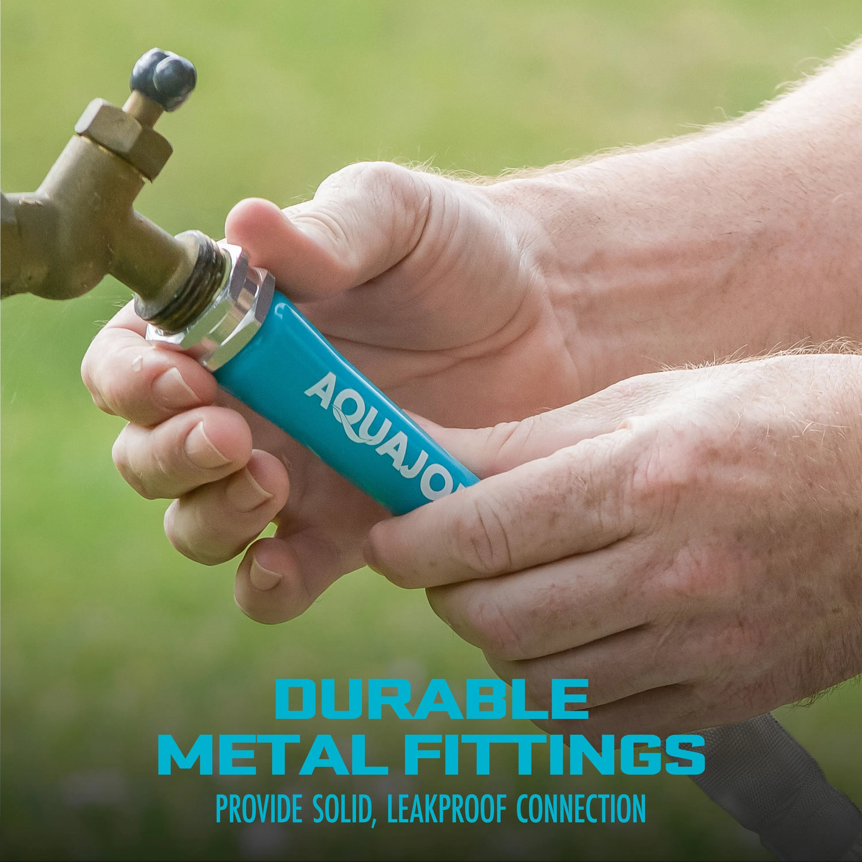 Aqua Joe AJFJH50-PRX Xtreme Fiberjacket Garden Hose | 50-Foot | Metal Fittings
