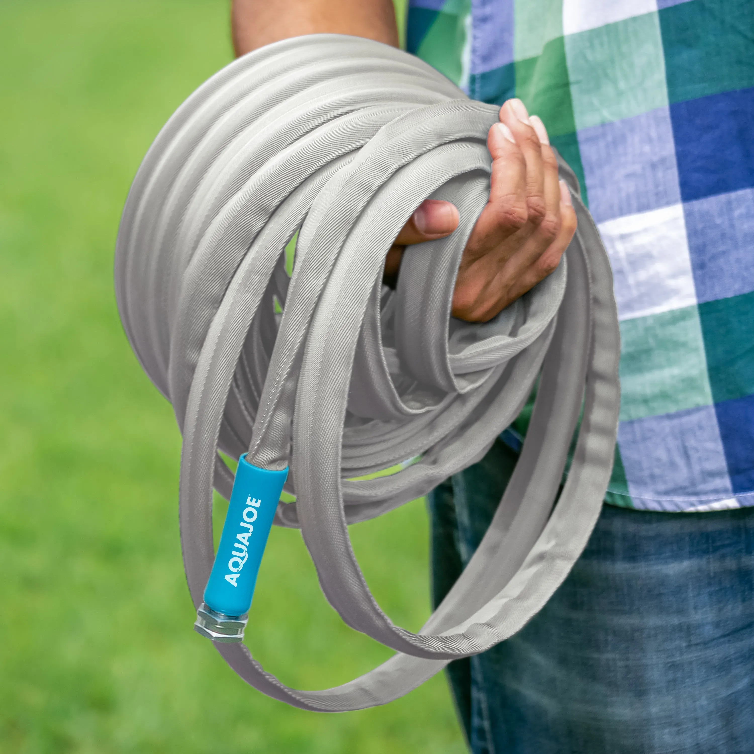 Aqua Joe AJFJH50-PRX Xtreme Fiberjacket Garden Hose | 50-Foot | Metal Fittings