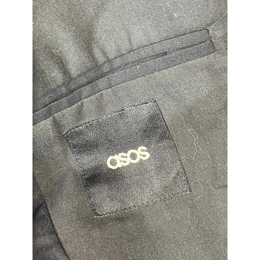 ASOS Men's Black Solid Single-Button Blazer SZ 34