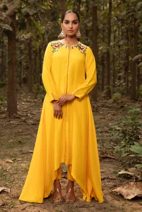 Asymmetrical Yellow Tunic Set
