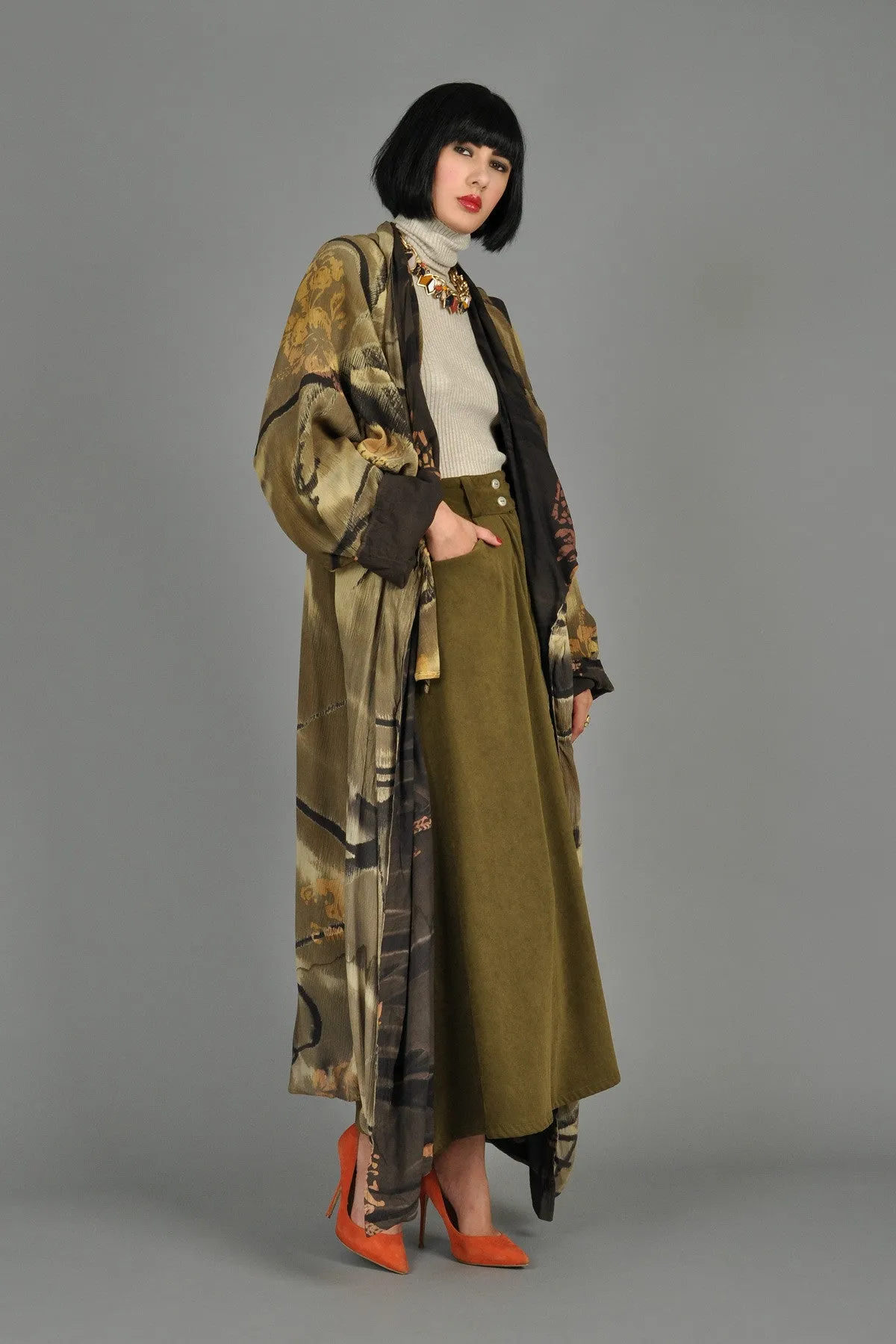 Avant Garde 1980s Bohemian Batik Draped Jacket