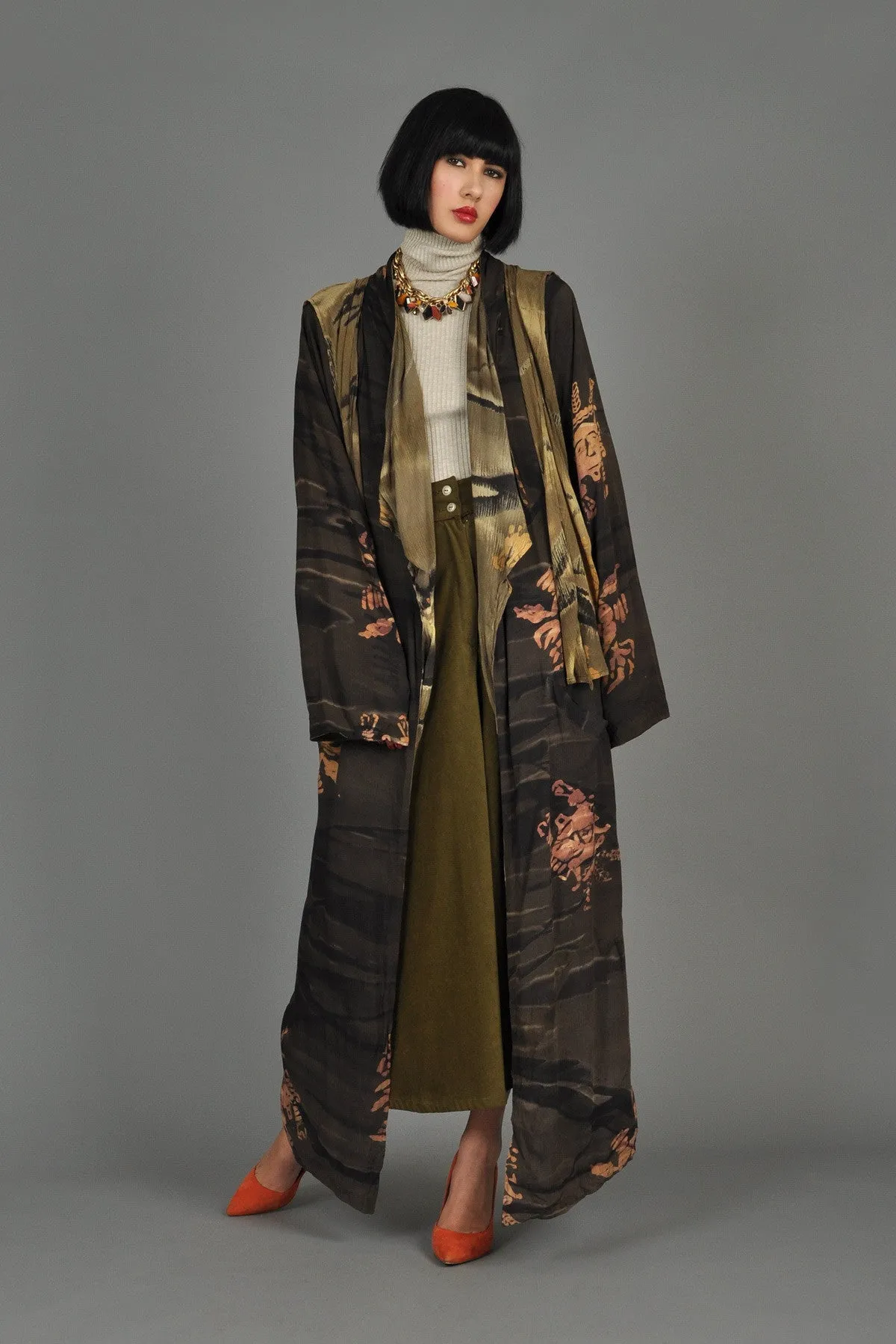 Avant Garde 1980s Bohemian Batik Draped Jacket
