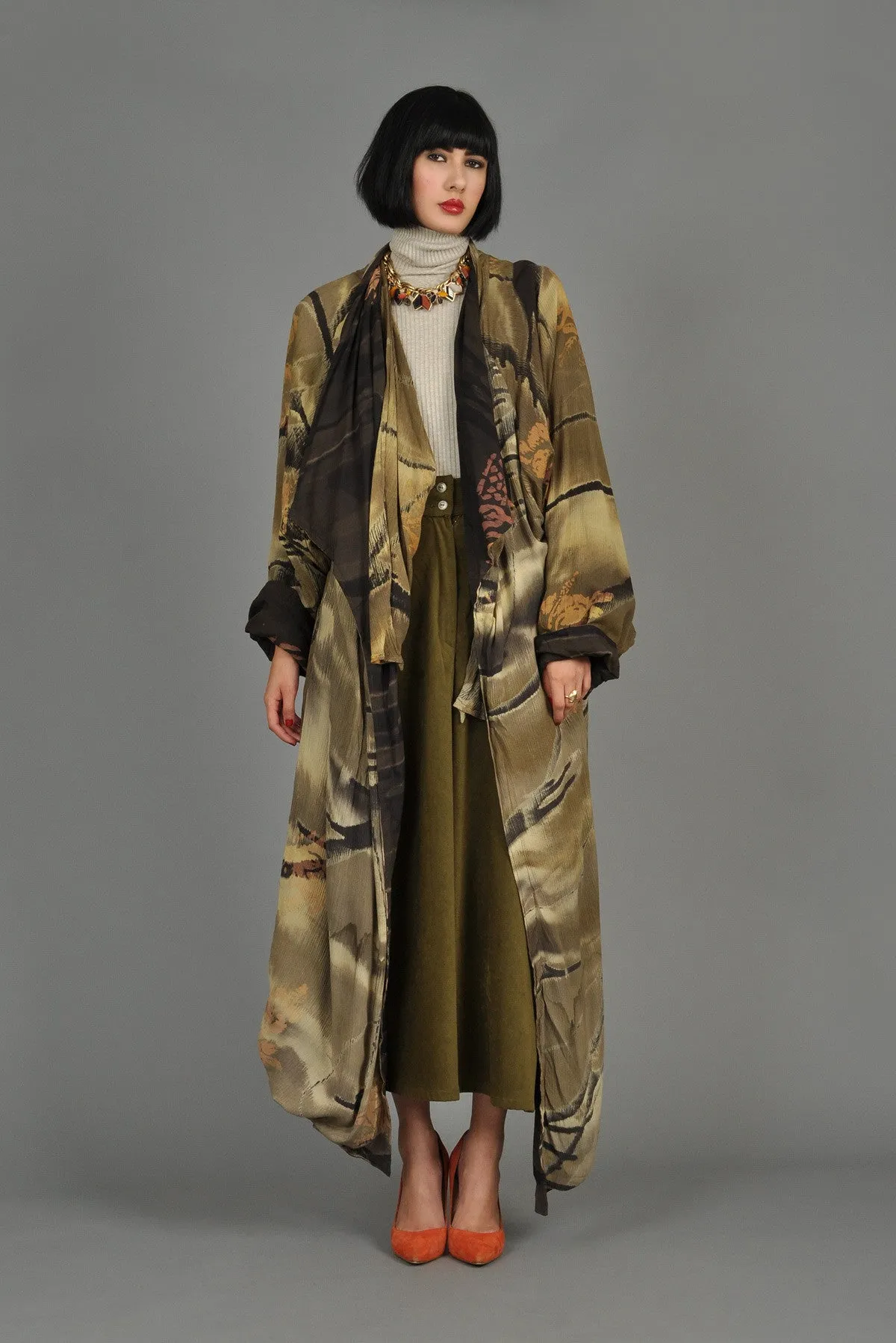 Avant Garde 1980s Bohemian Batik Draped Jacket