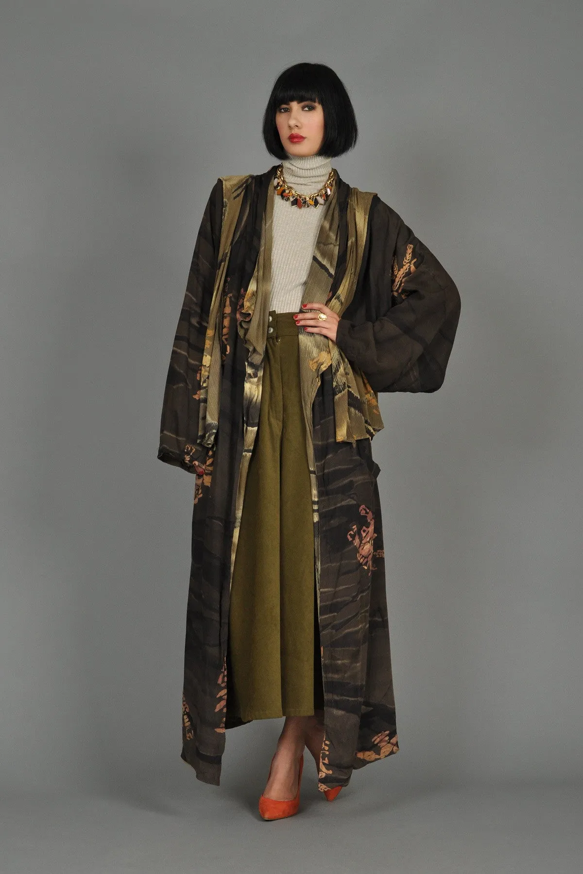 Avant Garde 1980s Bohemian Batik Draped Jacket
