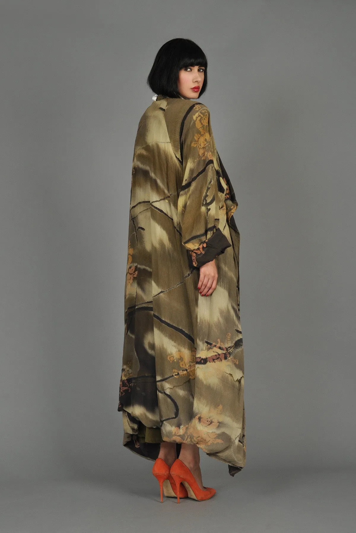 Avant Garde 1980s Bohemian Batik Draped Jacket