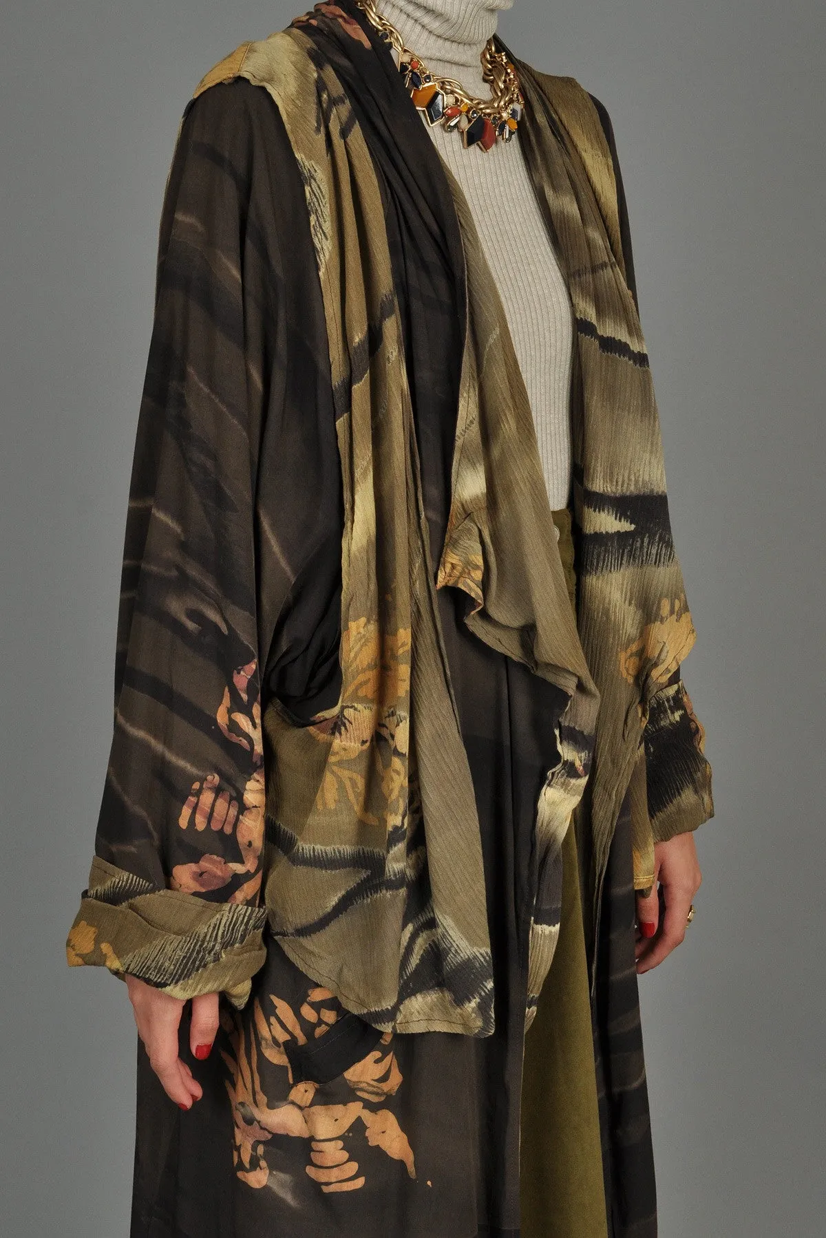 Avant Garde 1980s Bohemian Batik Draped Jacket