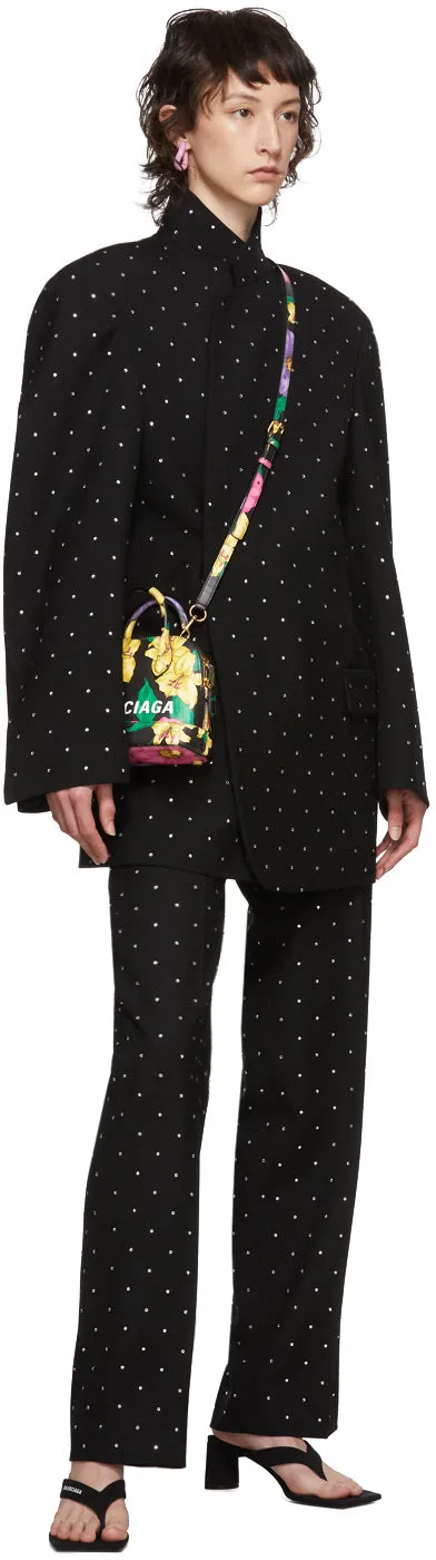 Balenciaga Black Wool Strass Shifter Blazer