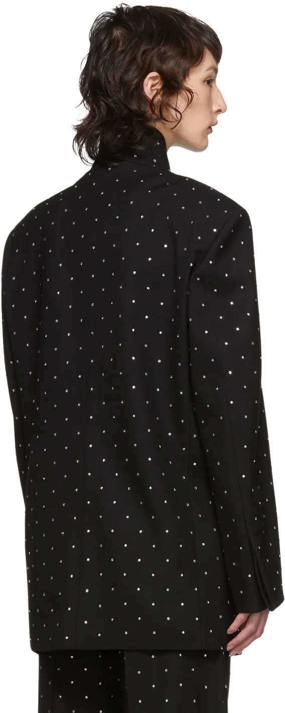 Balenciaga Black Wool Strass Shifter Blazer