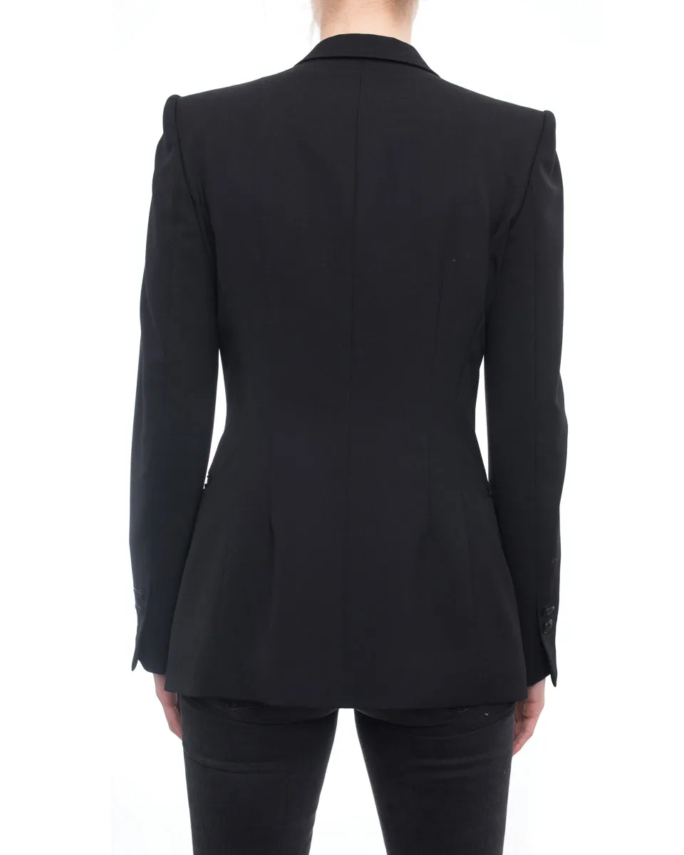 Balmain Black Classic Fitted Blazer Jacket - 38