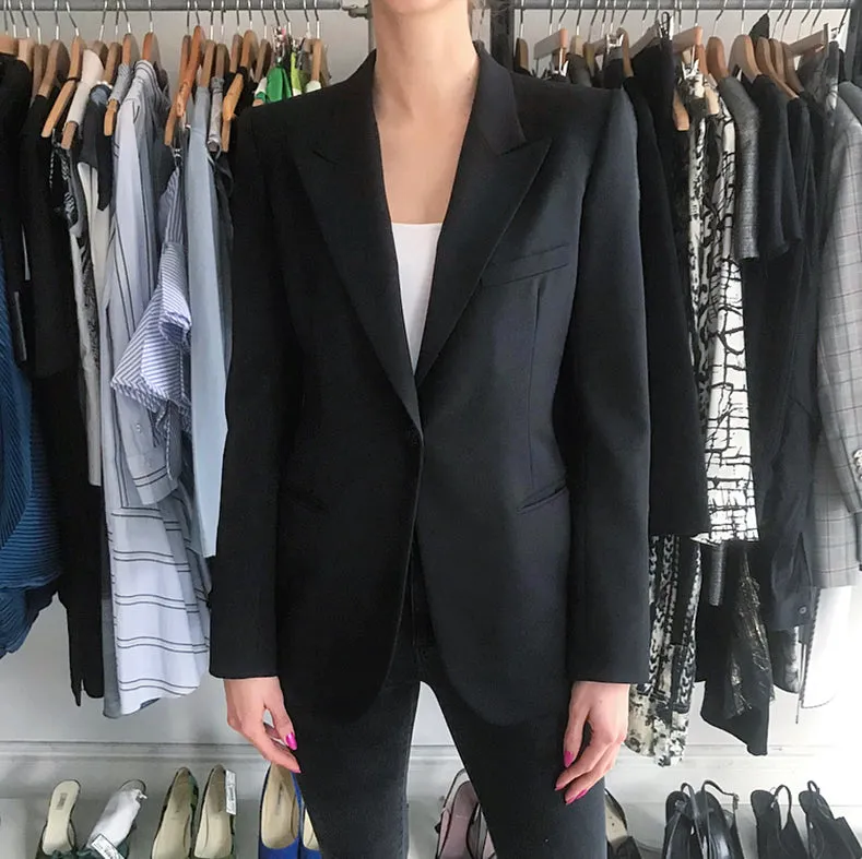 Balmain Black Classic Fitted Blazer Jacket - 38