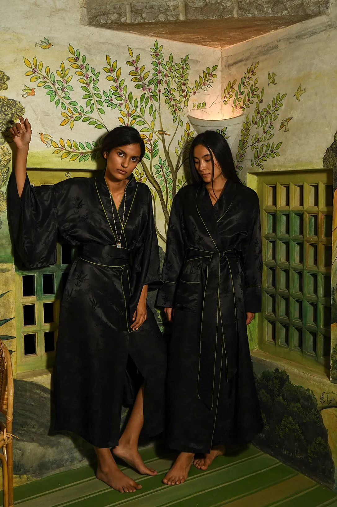 Bamboo Black Kimono