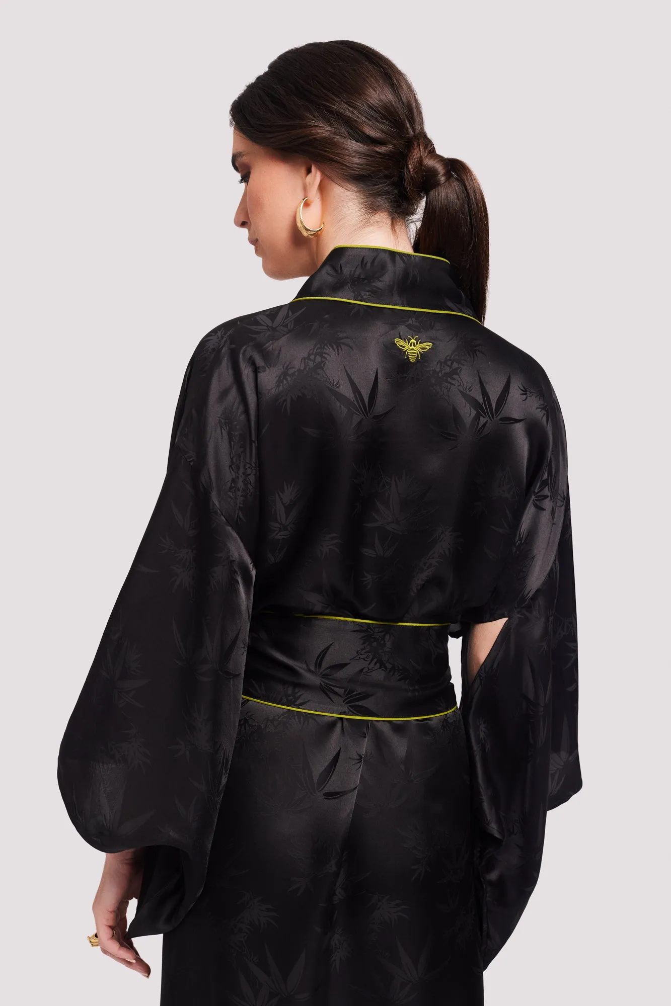 Bamboo Black Kimono