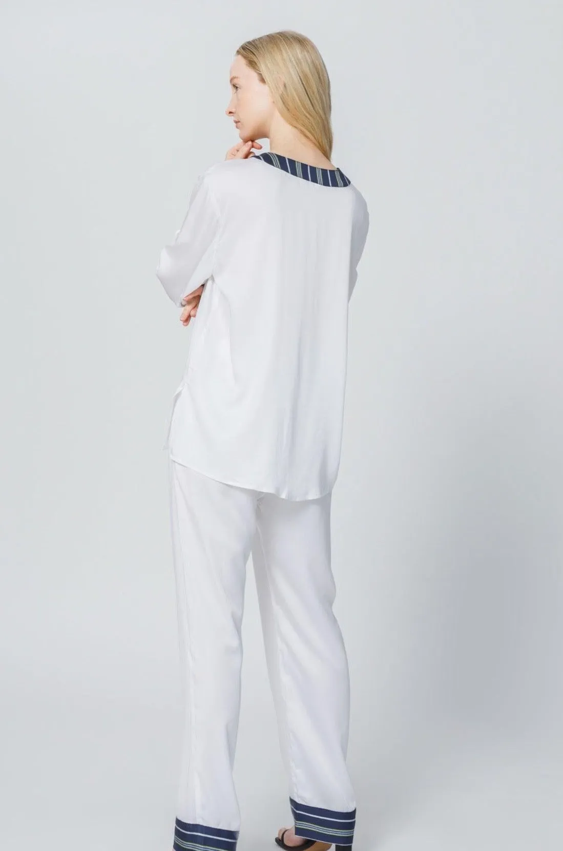 Bamboo Stripe Inset Pajama Shirt