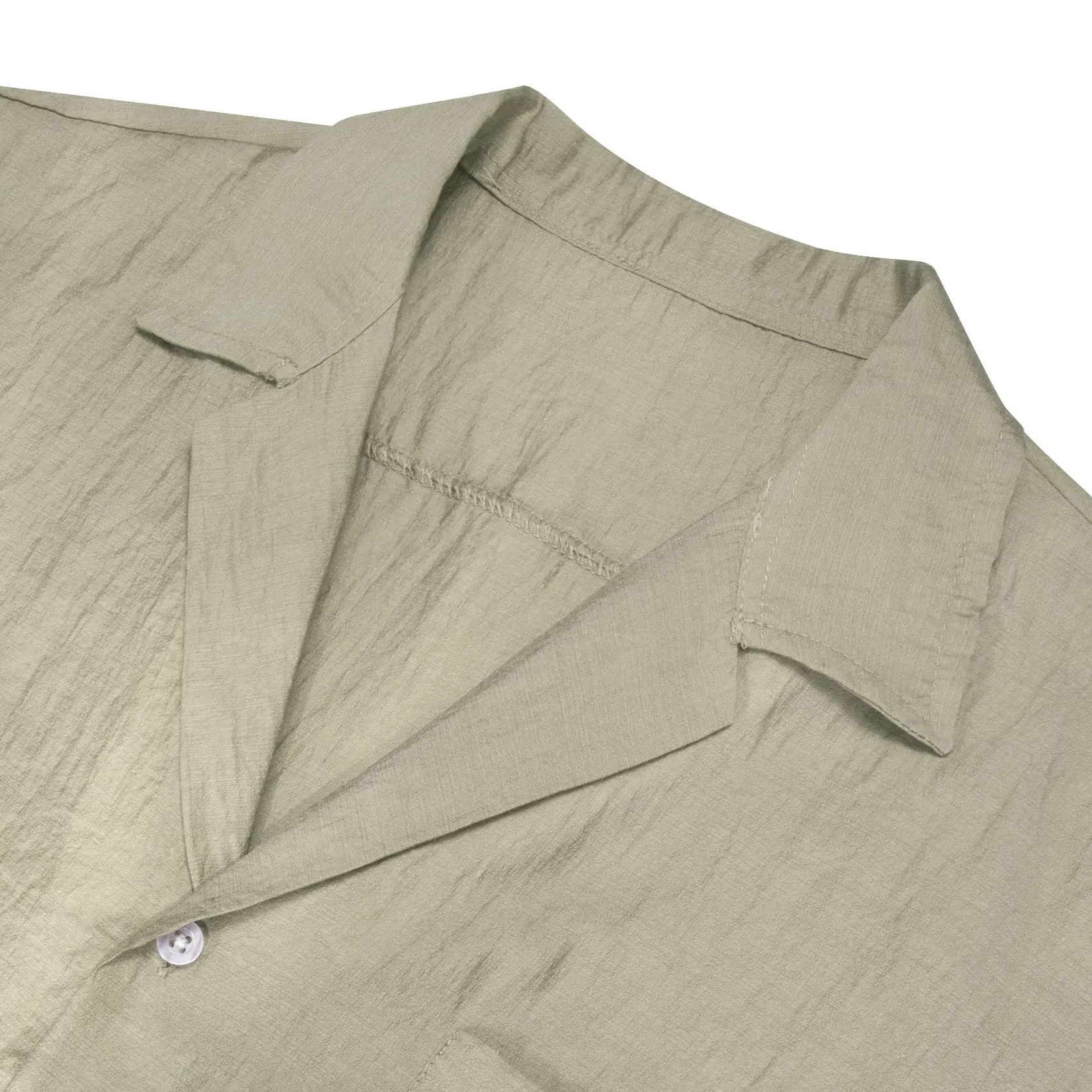 Barry Wang Sage Green Mens Shirt Short Sleeves Winsdor Collar Shirt