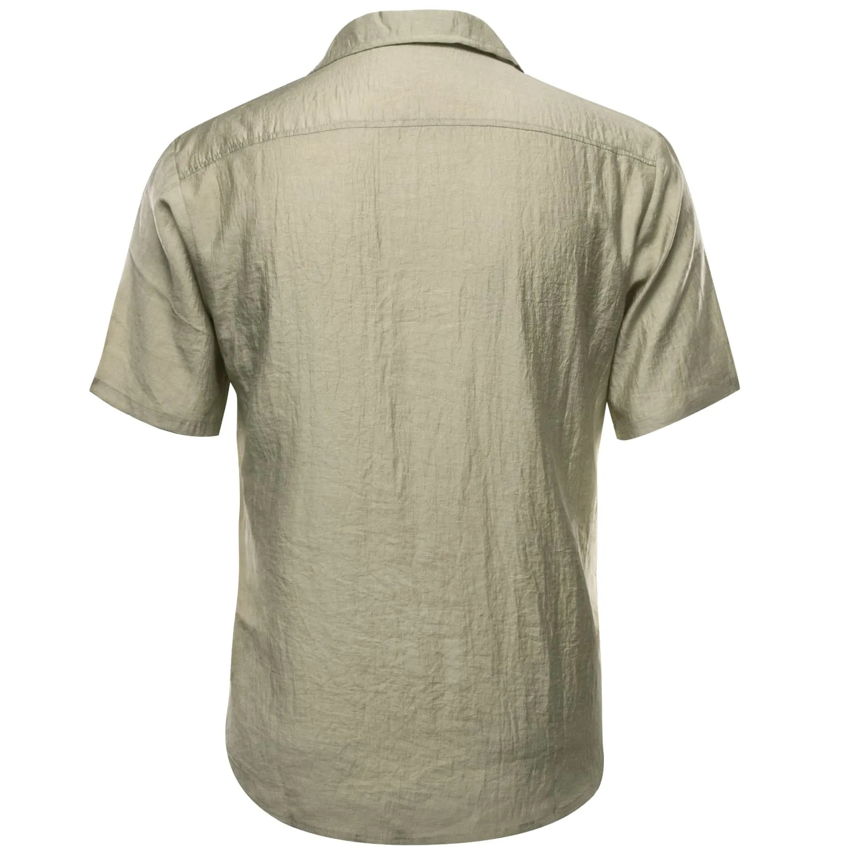 Barry Wang Sage Green Mens Shirt Short Sleeves Winsdor Collar Shirt