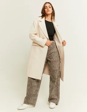 Beige Faux Wool Coat