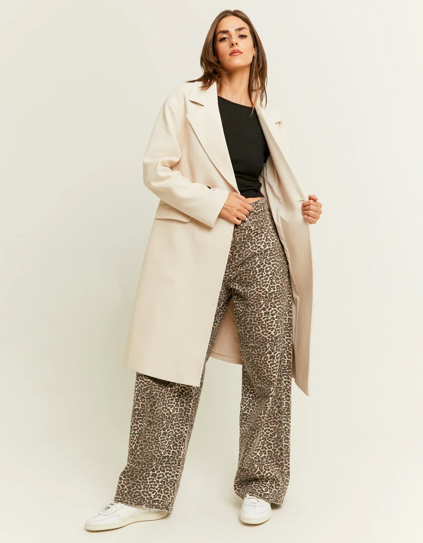 Beige Faux Wool Coat