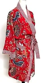 Best Seller: Rich Mixed Print Kimono Dusters (Red Navy)