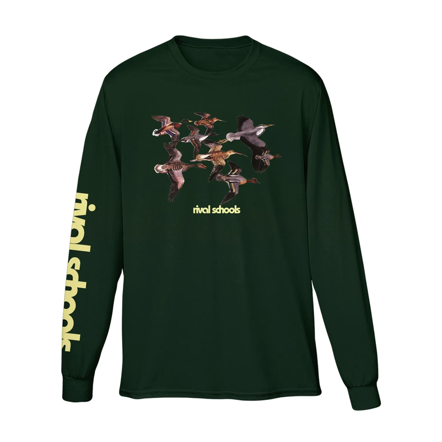 Birds Forest Green Long Sleeve