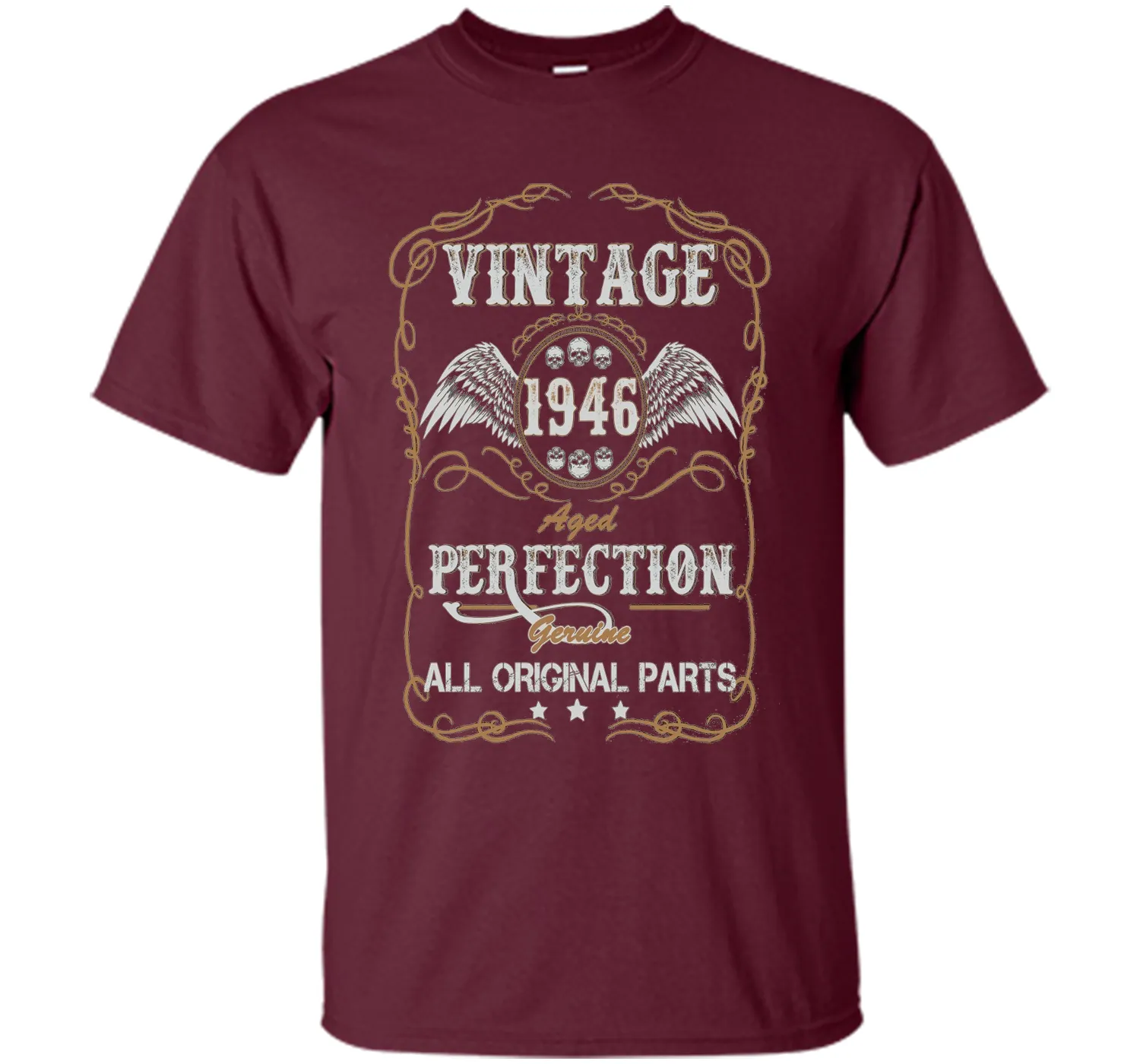 Birthday Year Gift Vintage 1946 All Original Parts T-Shirt