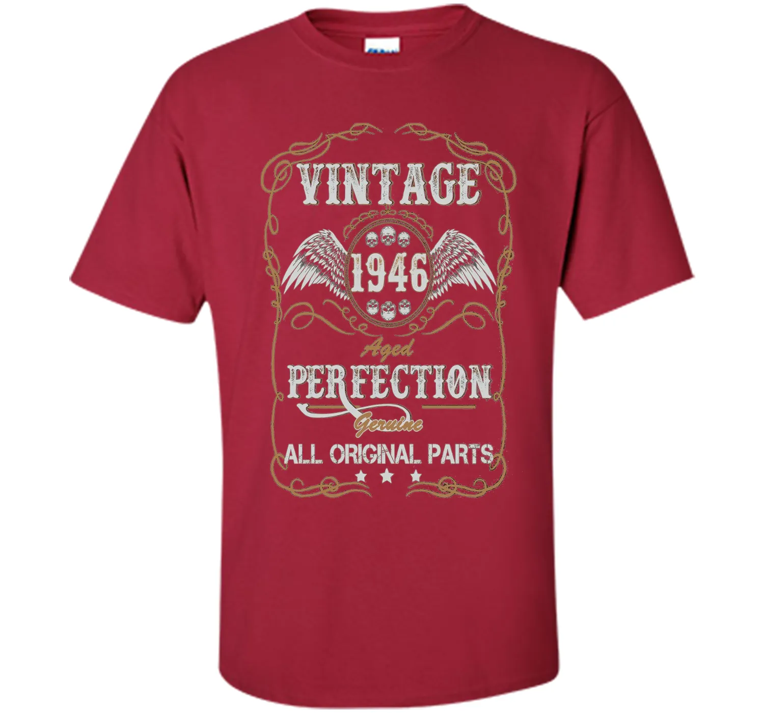 Birthday Year Gift Vintage 1946 All Original Parts T-Shirt