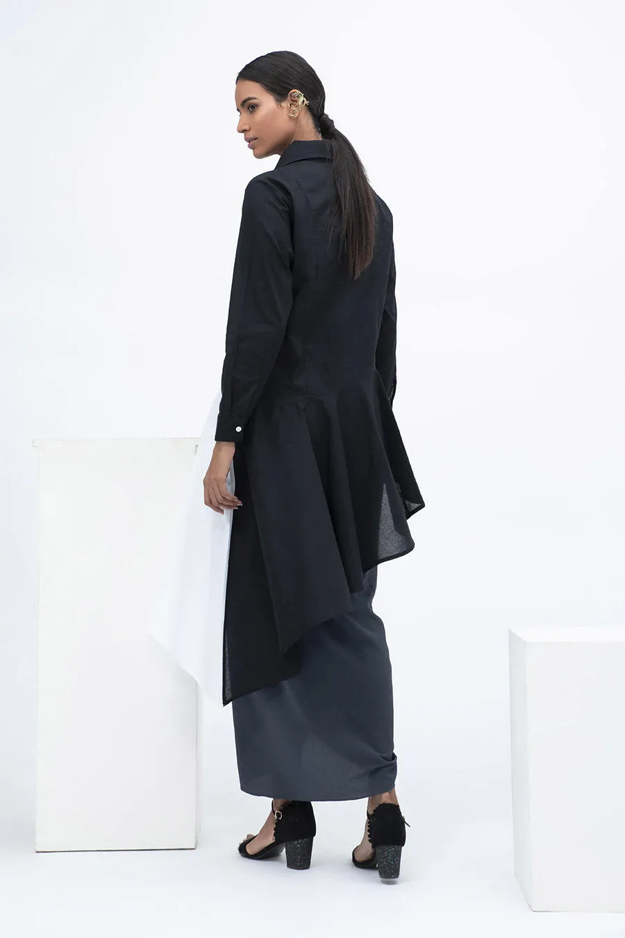 Black & White Monochrome Panel Tunic