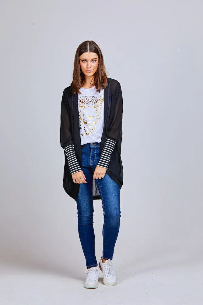 Black Cuff Kimono Short