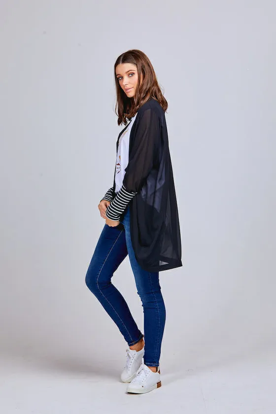 Black Cuff Kimono Short
