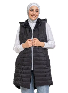 Black L-Cut Double Face Jacket