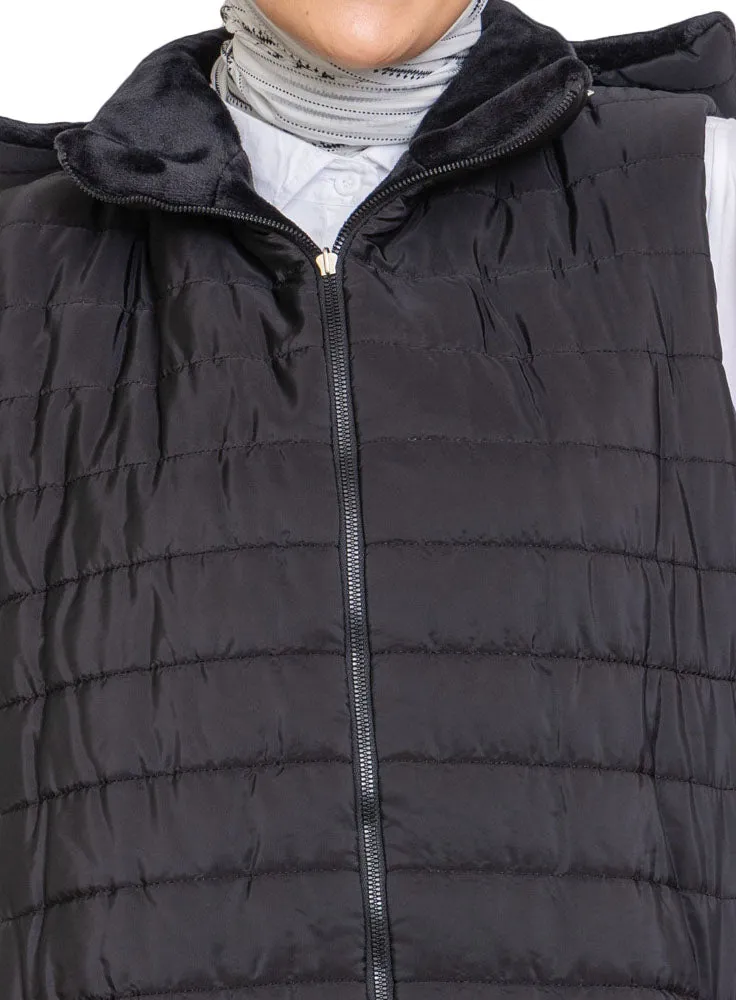 Black L-Cut Double Face Jacket