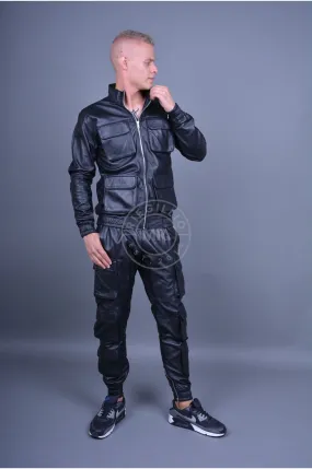 Black Leather Utility Jacket