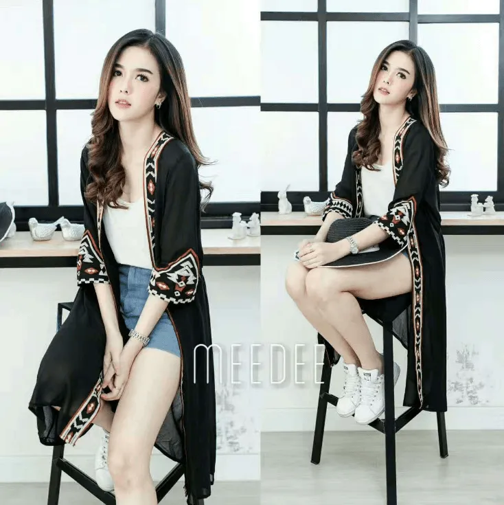 Black White Kimono Cardigan