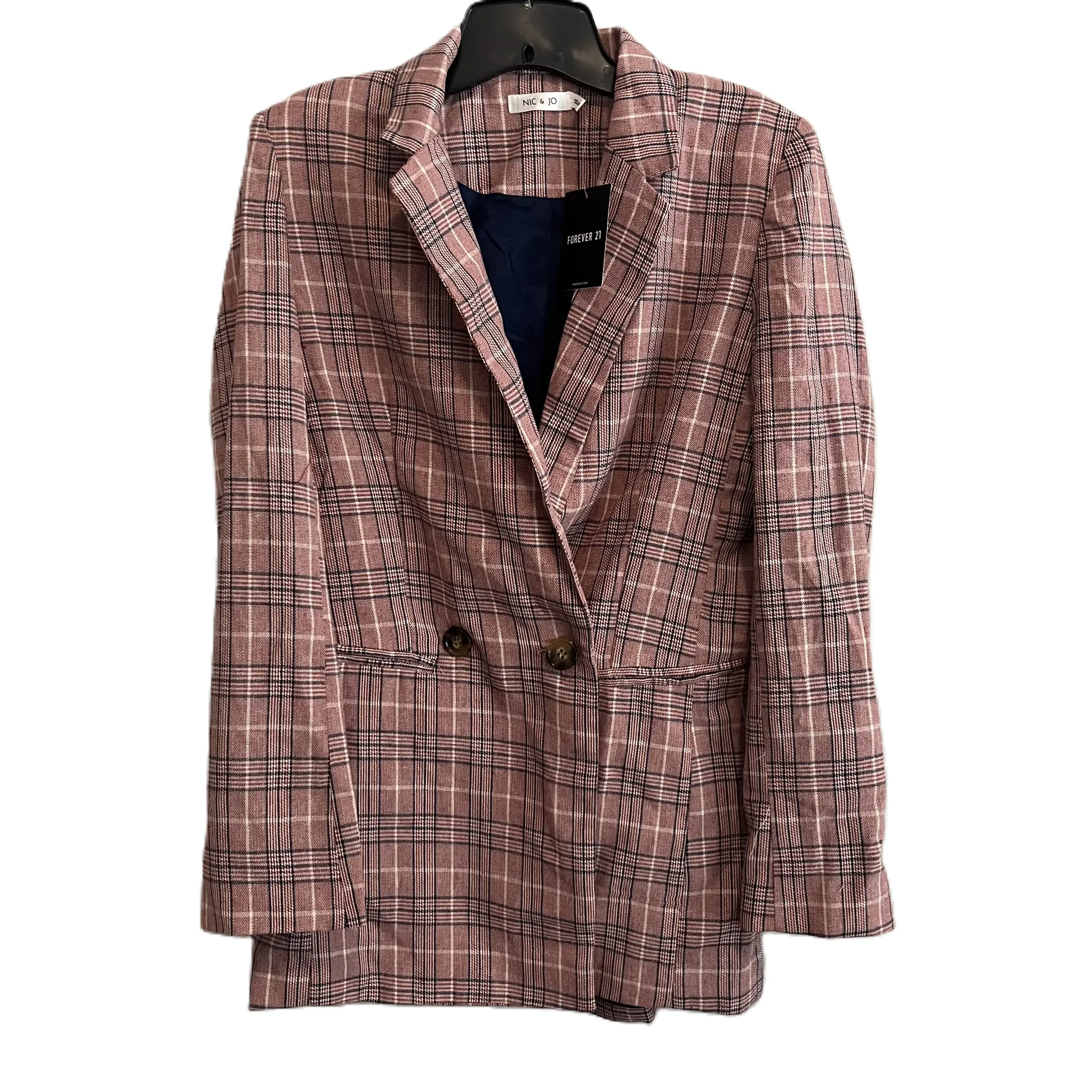 Blazer By Clothes Mentor In Plaid Pattern, Size: M