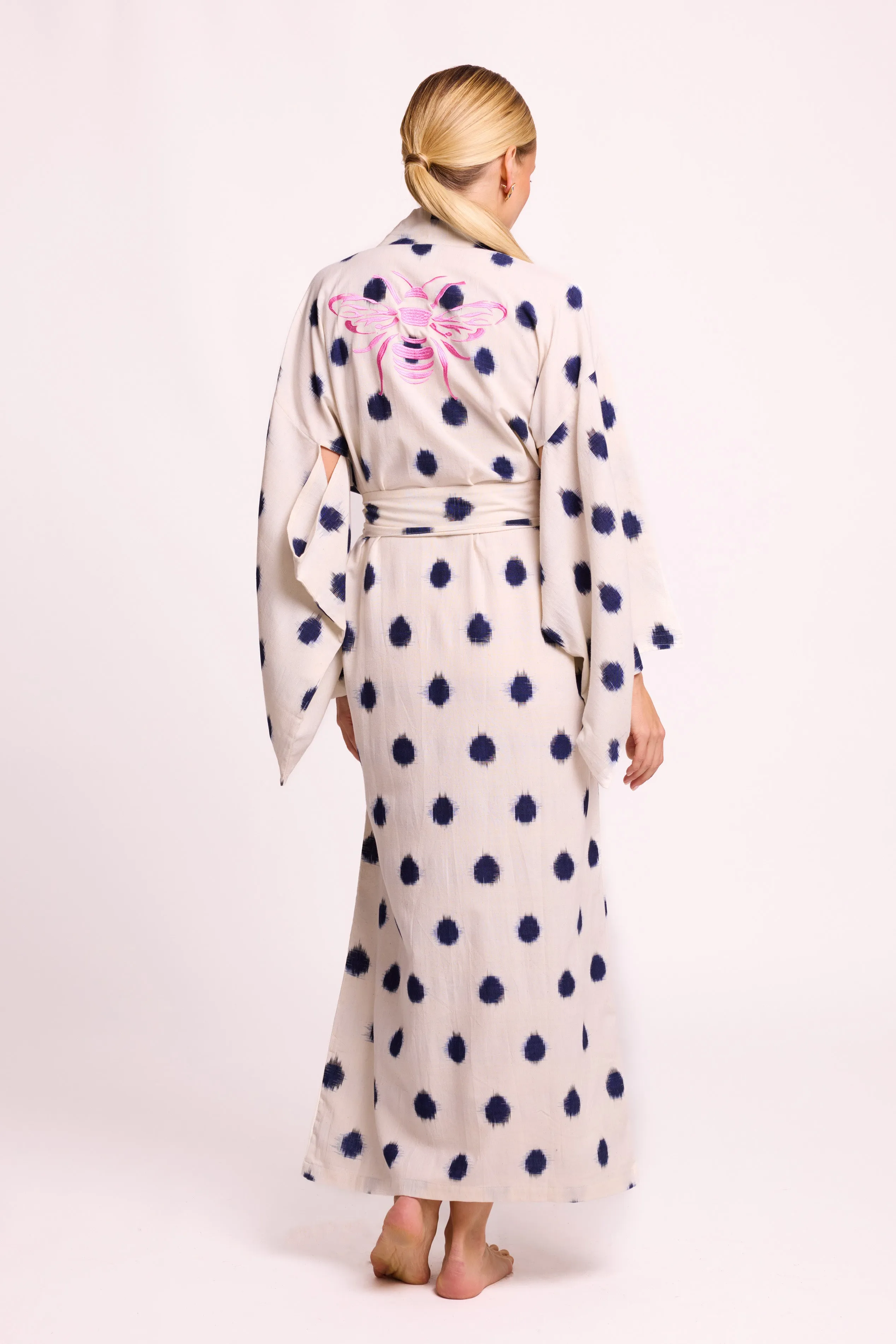 Blue Dots Bee Kimono