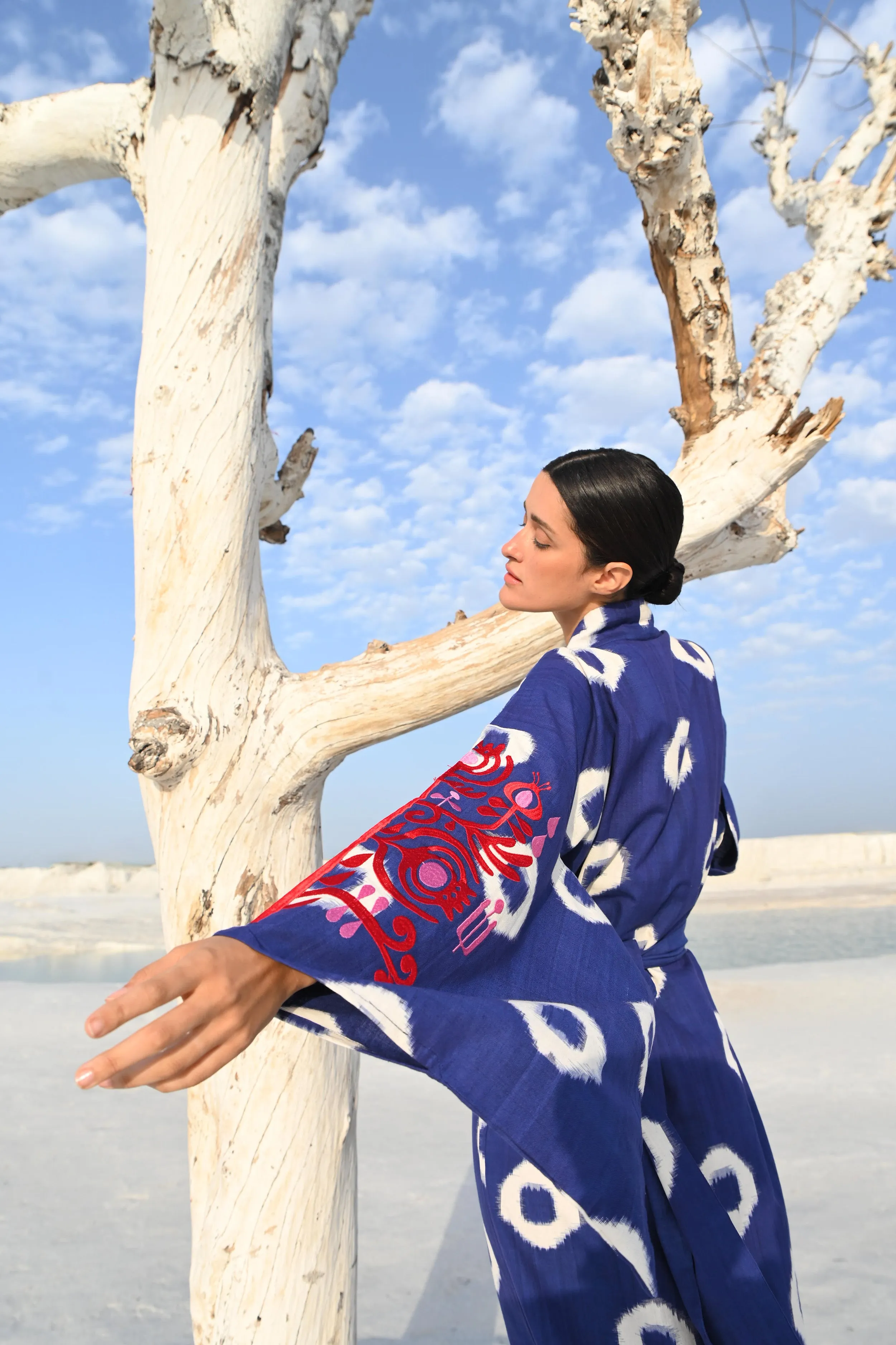 Blue Manda Naya Kimono